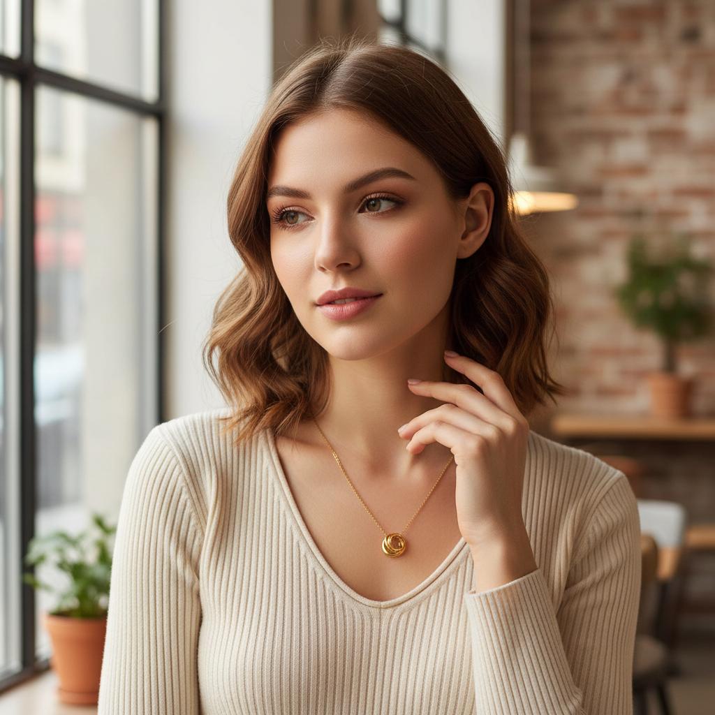 Multiple Rings Pendant Necklace