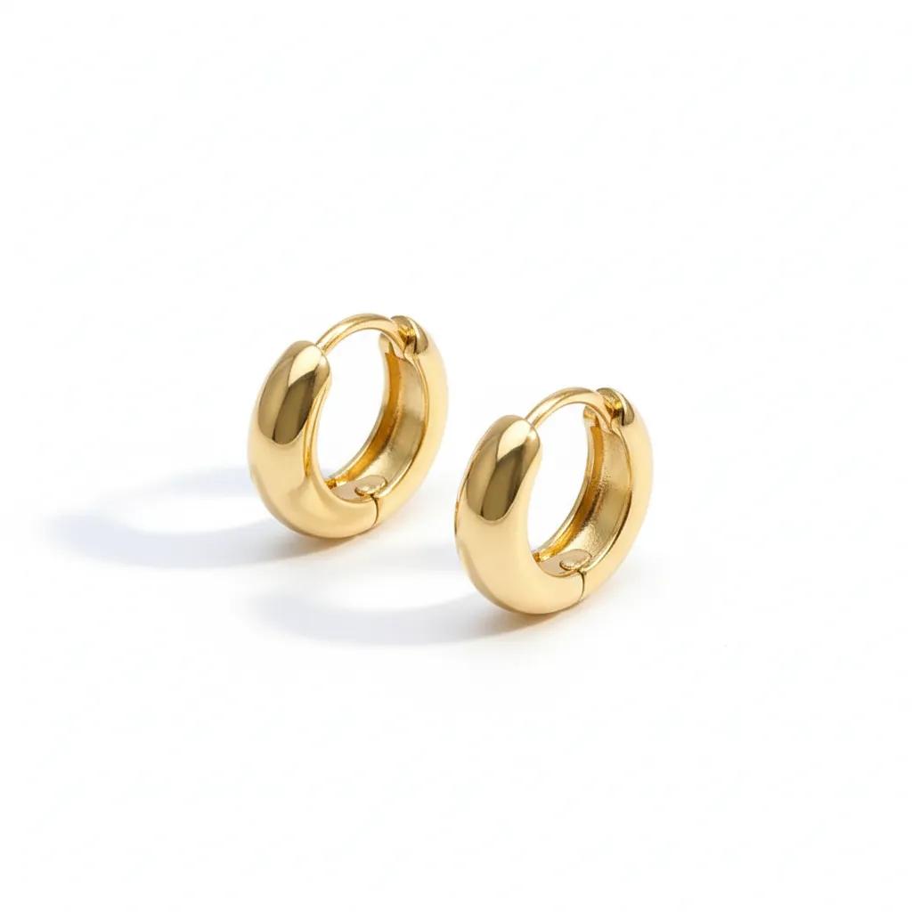Gold 8mm Round Hoop Earrings