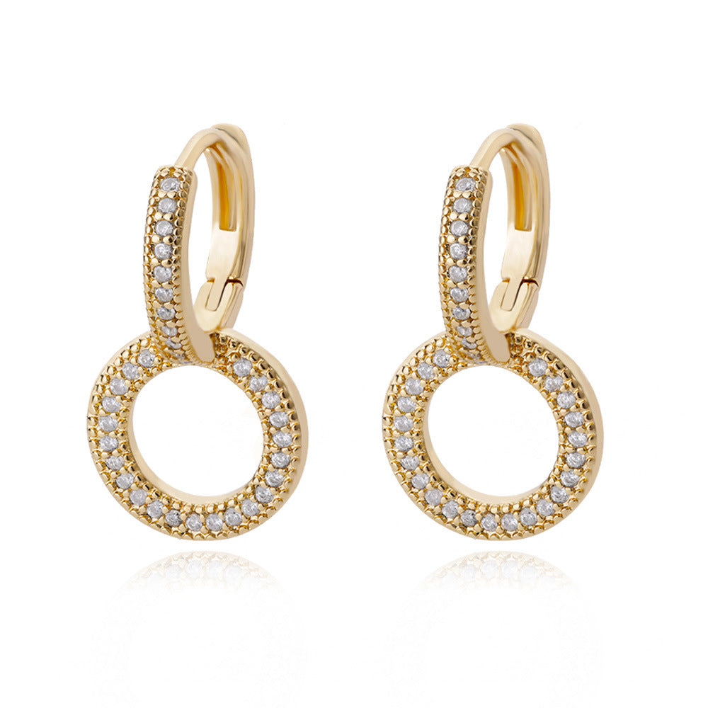 Diamante Drop Hoop Earrings