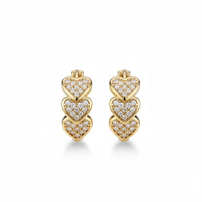 Silver Heart Hoop Earrings