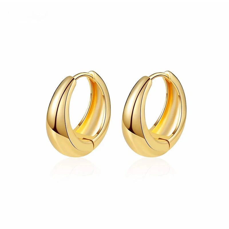 Large Gold Oval Hoop Earrings