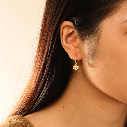 Shell Pearl Dangle Earrings