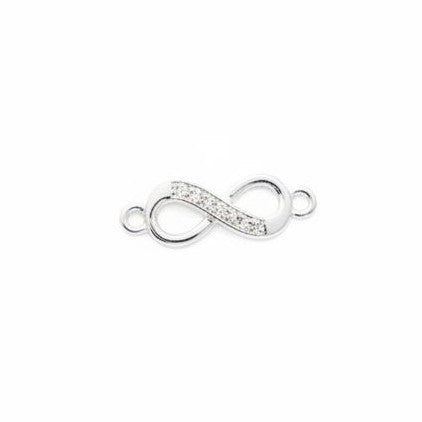 Silver CZ Infinity Connector