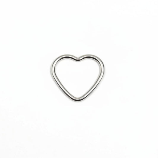 Silver Hollow Heart Connector
