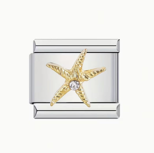 Silver Gold Starfish Charm