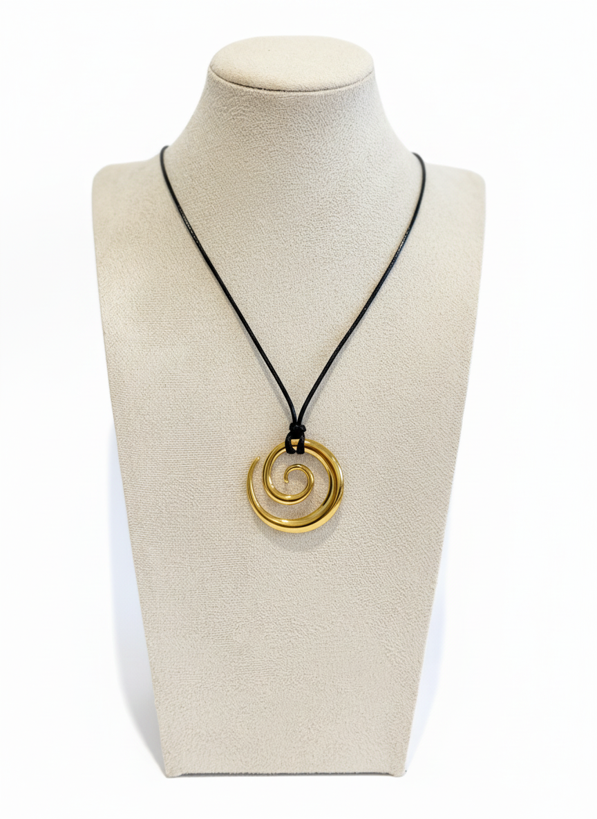Spiral Necklace with Wax Cord