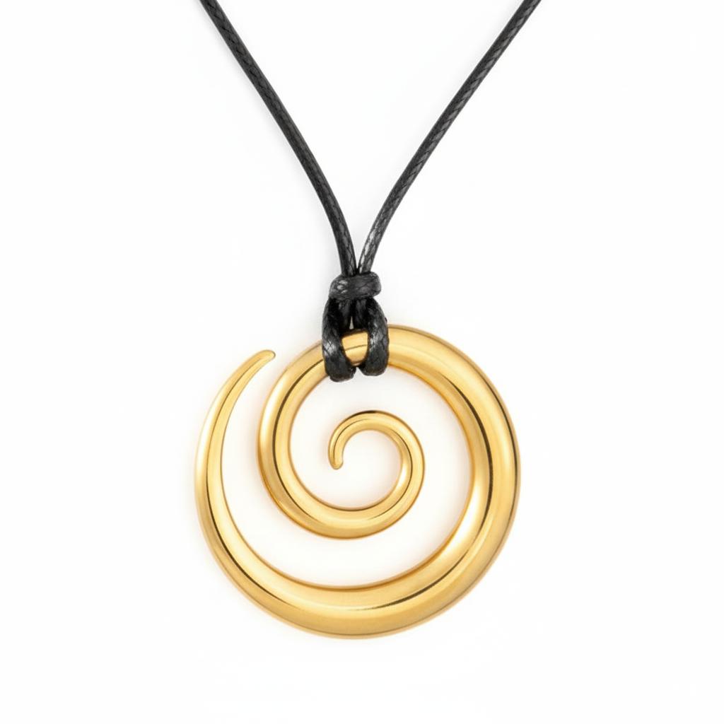 Spiral Necklace with Wax Cord
