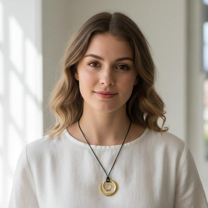 Spiral Necklace with Wax Cord