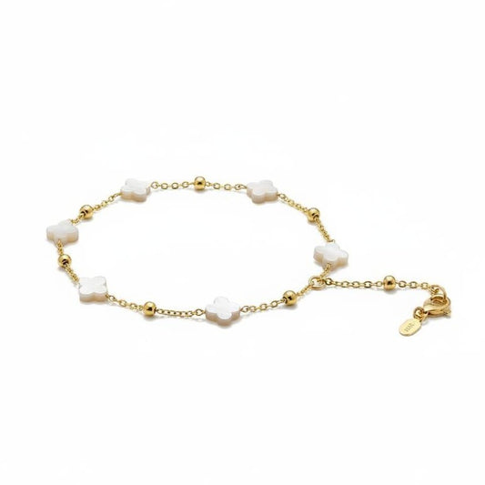 Mini Mother of Pearl Clover Bracelet