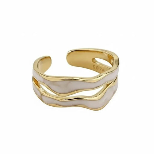Double Enamel Wave Ring